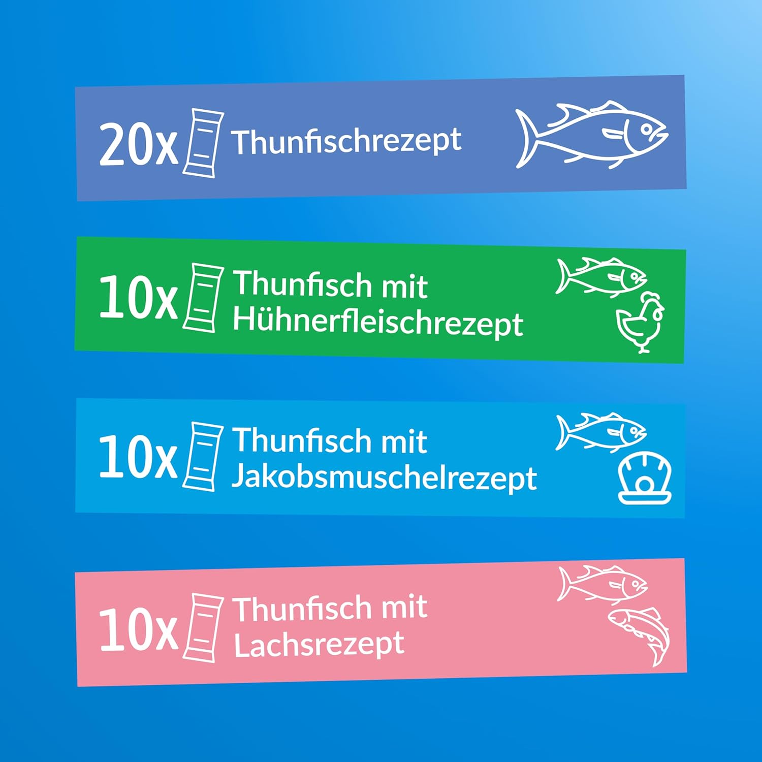 INABA Churu Puree Katzenleckerlis Variety Box 50 x Thunfisch Huhn