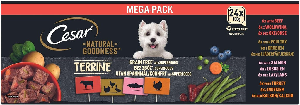 Cesar Hundefutter Nassfutter 24x100g verschiedene Sorten in Sauce