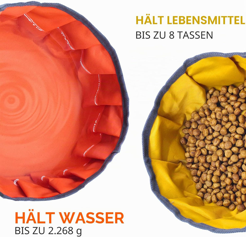 LumoLeaf Reisenapf Hund faltbar + Trink- und Futternapf Set