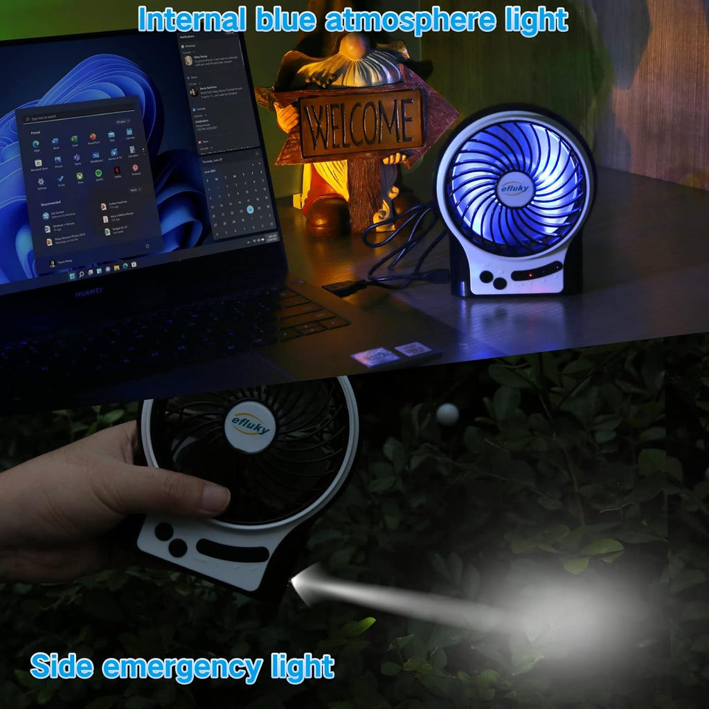 efluky faltbarer USB Handventilator wiederaufladbar tragbar Mini Ventilator