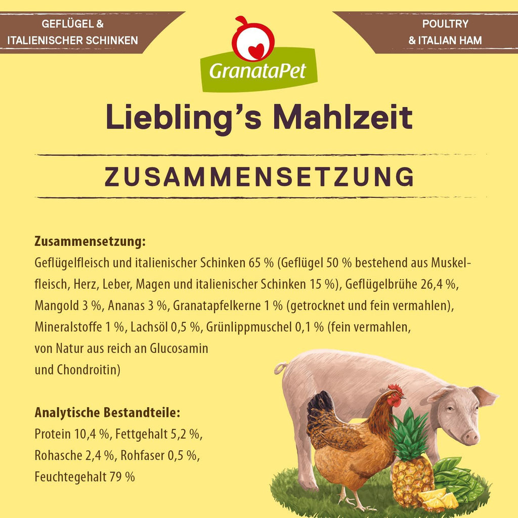GranataPet Liebling's Mahlzeit Lamm & Kartoffel Nassfutter fuer Hunde