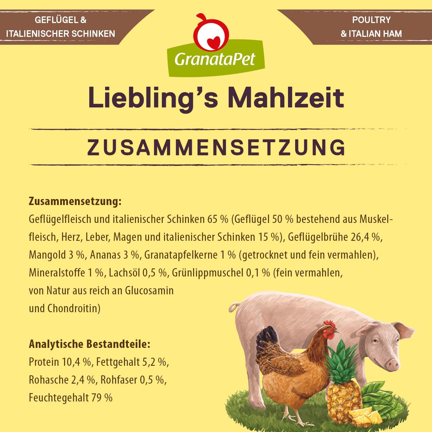 GranataPet Liebling's Mahlzeit Lamm & Kartoffel Nassfutter fuer Hunde