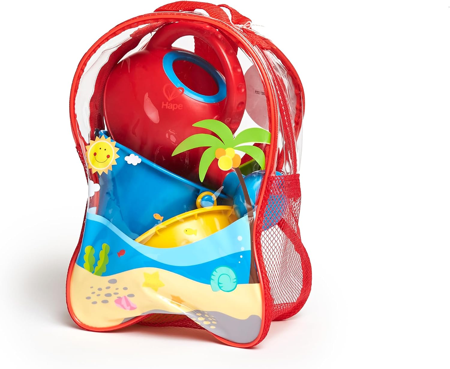 Hape Sandspielzeug 7-teiliges Strandset Kinder Eimer Schaufel Foermchen