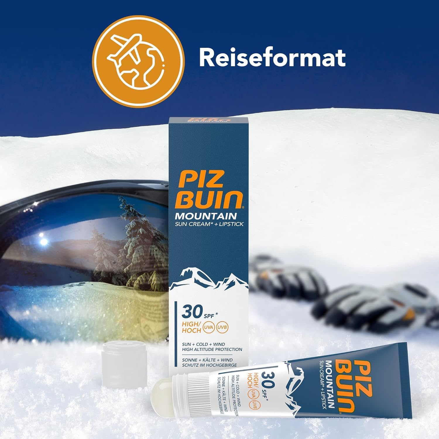 Piz Buin Mountain 2‑in‑1 Sonnencreme LSF 50+ und Lippenpflege LSF 30 22,3ml