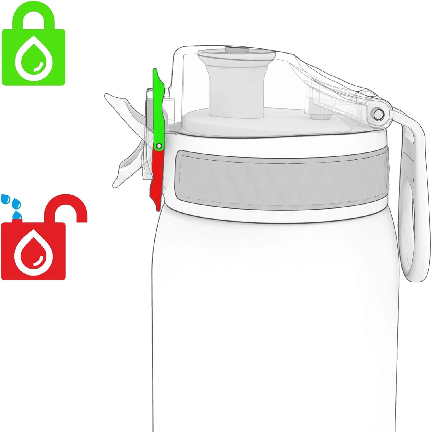 Ion8 Kinder Trinkflasche Edelstahl auslaufsicher Einhand Klappdeckel