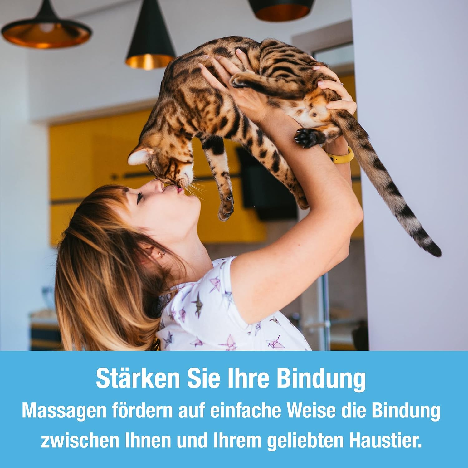 Elektrische Massagebürste für Hund und Katze mit 4 rotierenden Köpfen