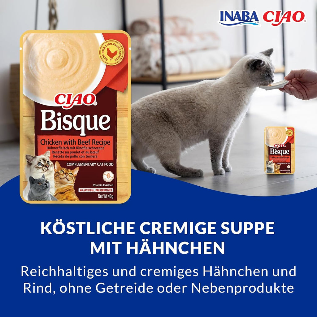 INABA Ciao Bisque Katzenfutter versch. Sorten Nassfutter 12er Pack