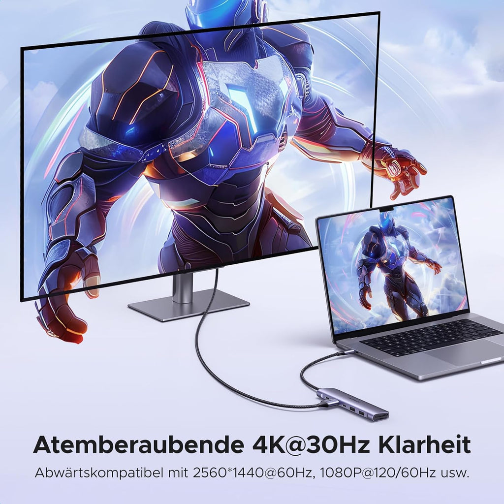 UGREEN Revodok USB-C Hub mit HDMI 4K, PD 100W, SD Kartenleser