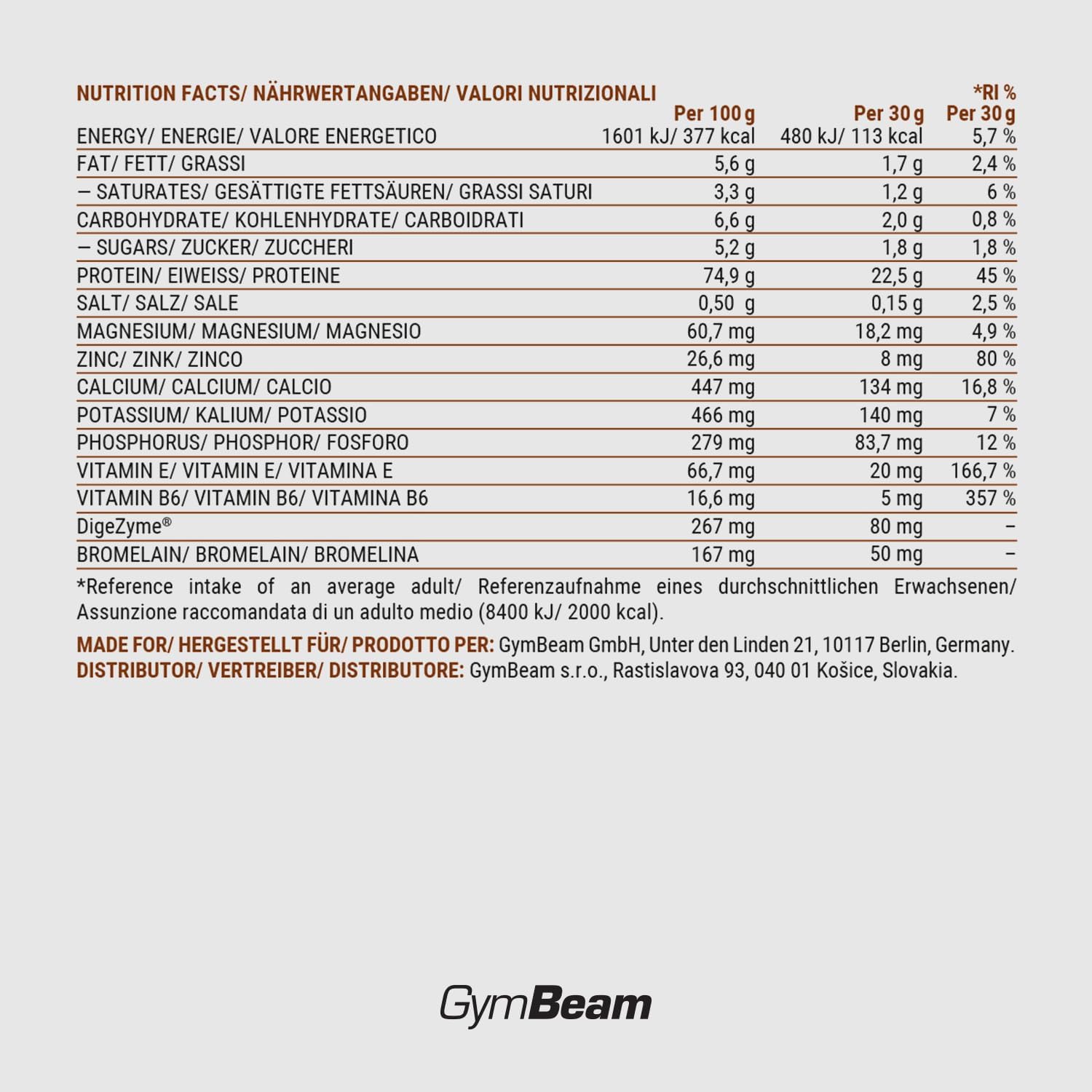 Just Whey Protein Pulver Banane mit Digezyme BCAA verschiedene Sorte