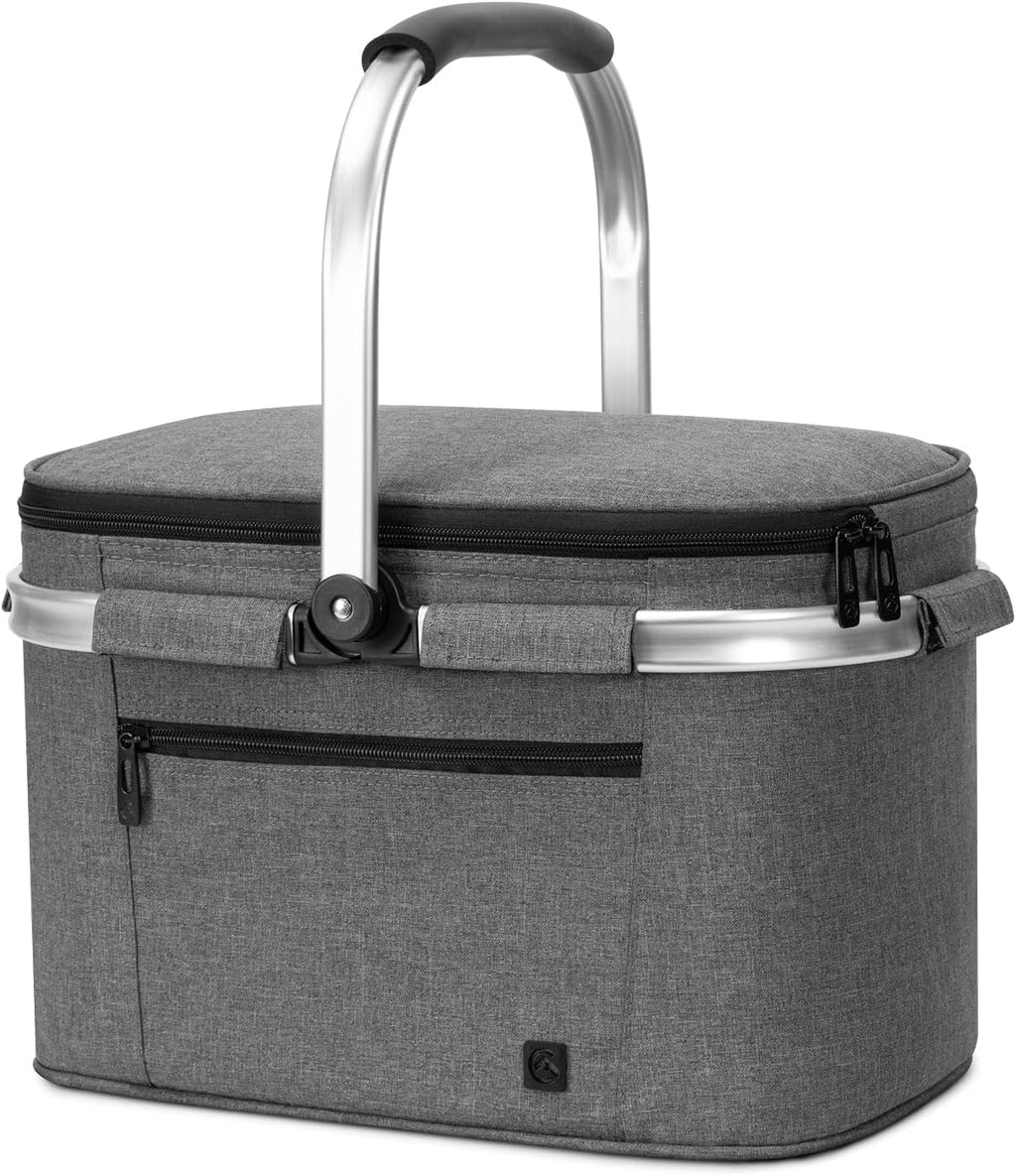 ALLCAMP Kuehlkorb faltbar mit Deckel und Aluminiumrahmen L-XL Thermotasche