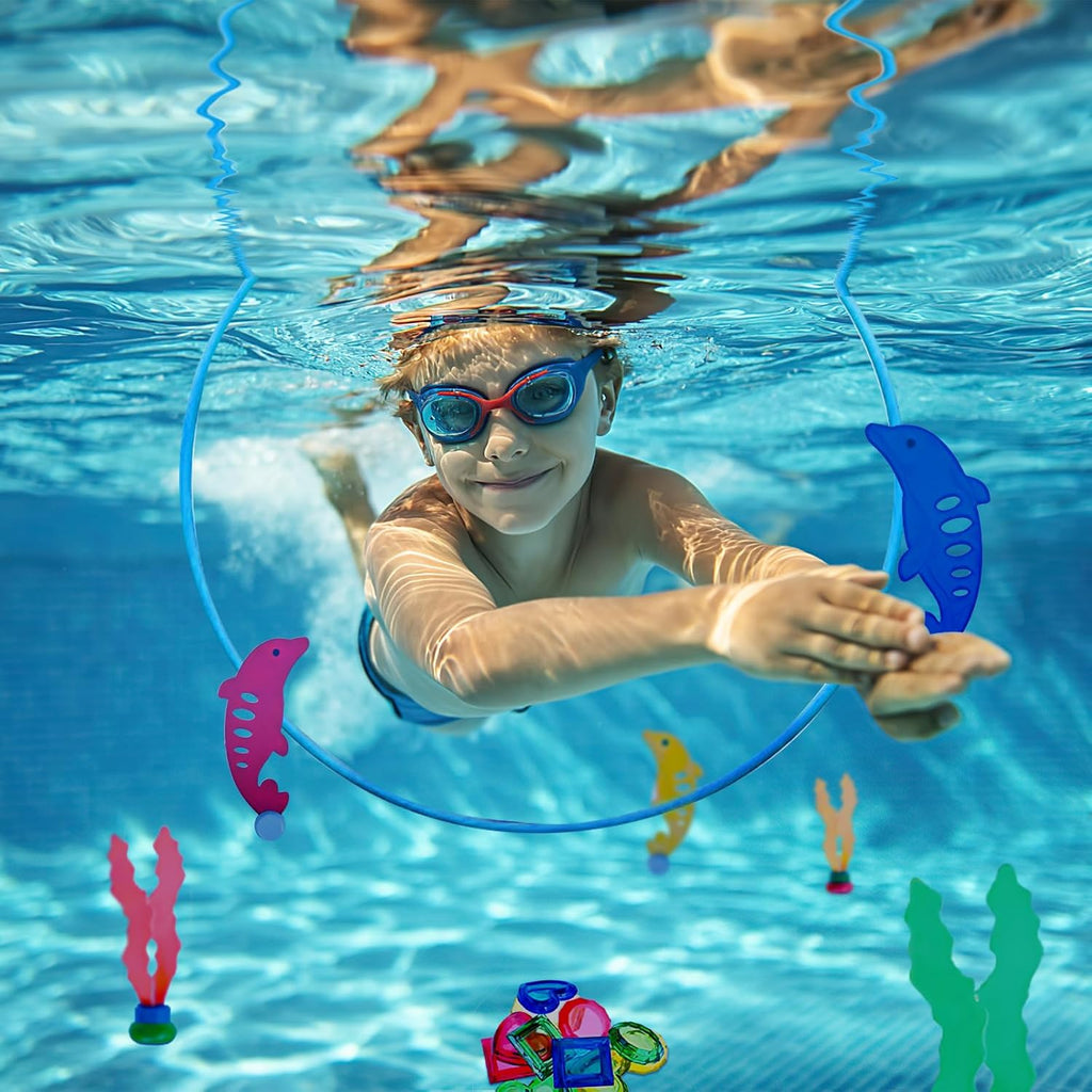 Pool Spielzeug Kinder Tauchspielzeug Tauchringe Set Wasserspielzeug 5-12 Jahre