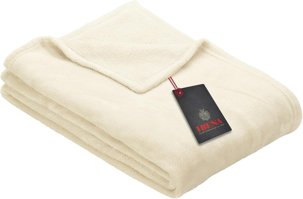 Ibena Kuscheldecke Olbia 130x180 cm beige Fleecedecke 180cm-200cm