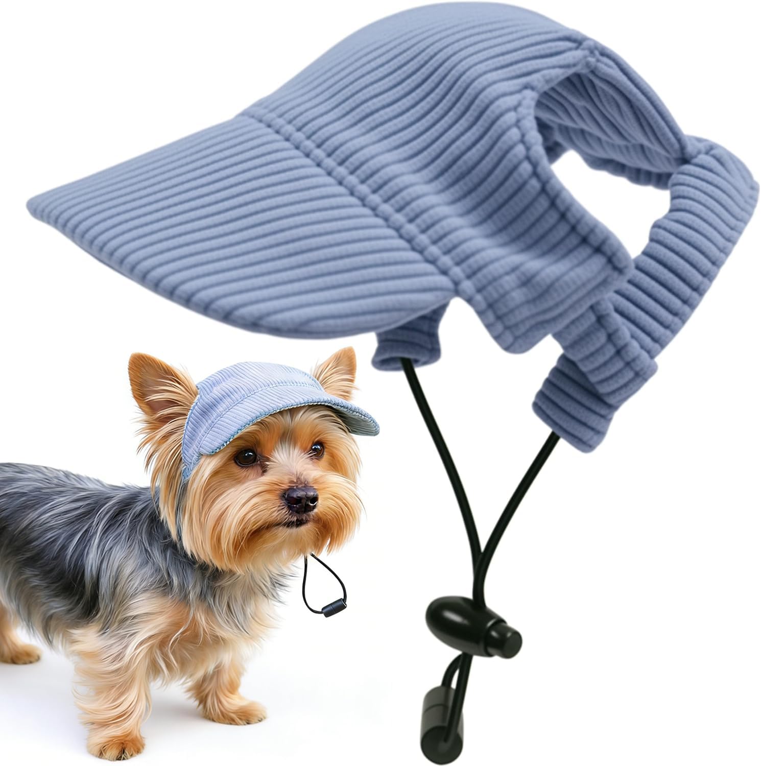 Hundesonnenhut mit Ohrloechern - Baseballmuetze fuer Welpen und Hunde