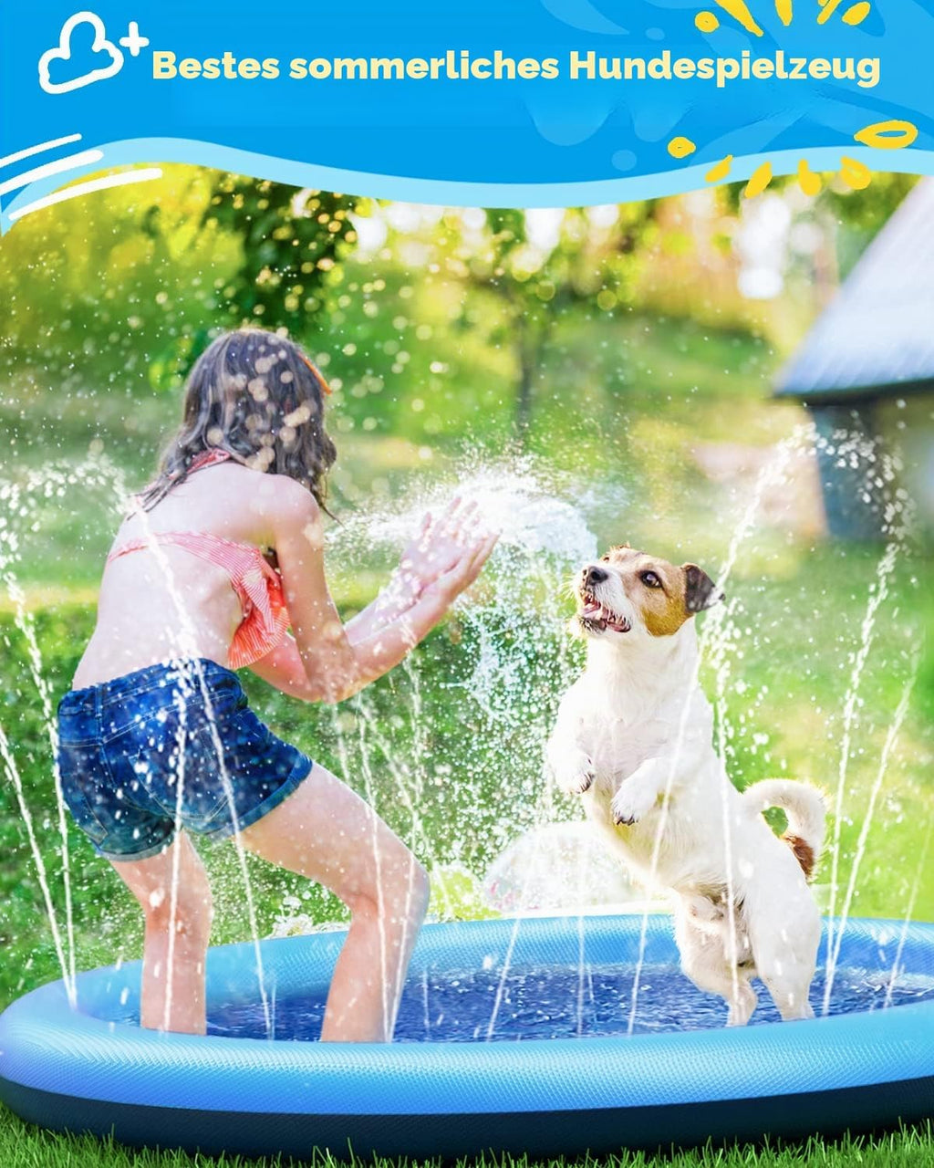Peteast faltbarer Hundepool 51inch-87inch rutschfest 0,58 mm