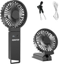 SURFOU Handventilator 4000mAh Akku USB-C wiederaufladbar 4 Geschwindigkeiten lei