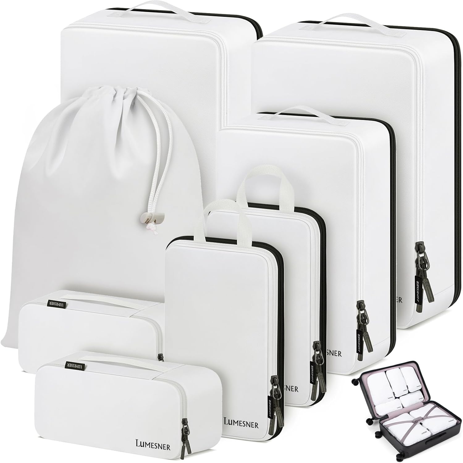 Koffer Organizer Set 8-teilig Packtaschen Packing Cubes Reise Zubehoer