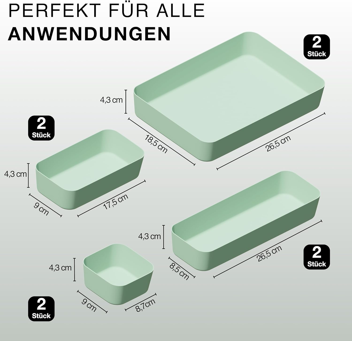 Schubladen Organizer Set Schubladentrenner Schreibtisch Sortierbox