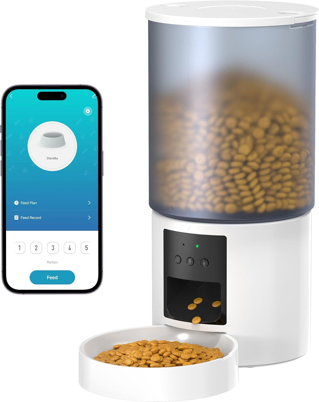 Futterautomat mit WLAN App-Steuerung, Timer, Schwarz