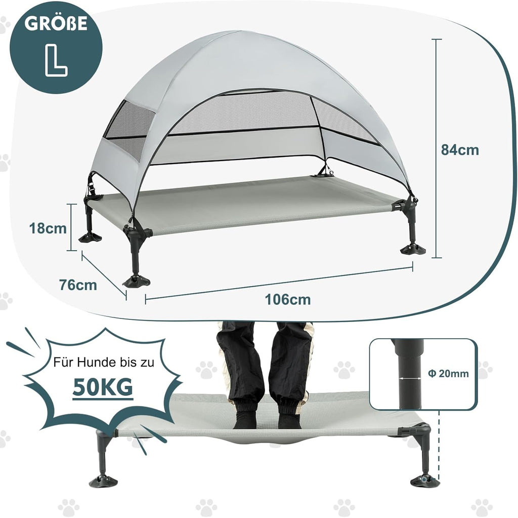 Snagle Paw Hundeliege mit Dach erhoehtes Design wasserdicht fuer grosse Hunde