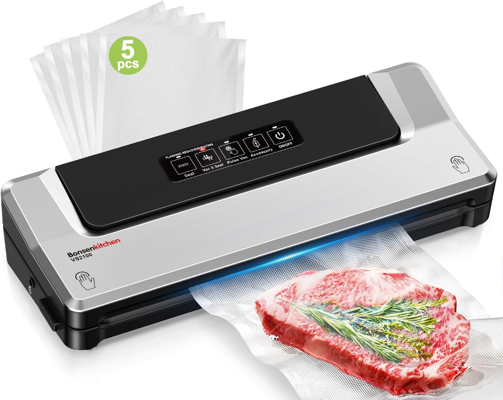 BONSENKITCHEN Vakuumiergeraet kompakt fuer Sous Vide - schnell vakuumieren