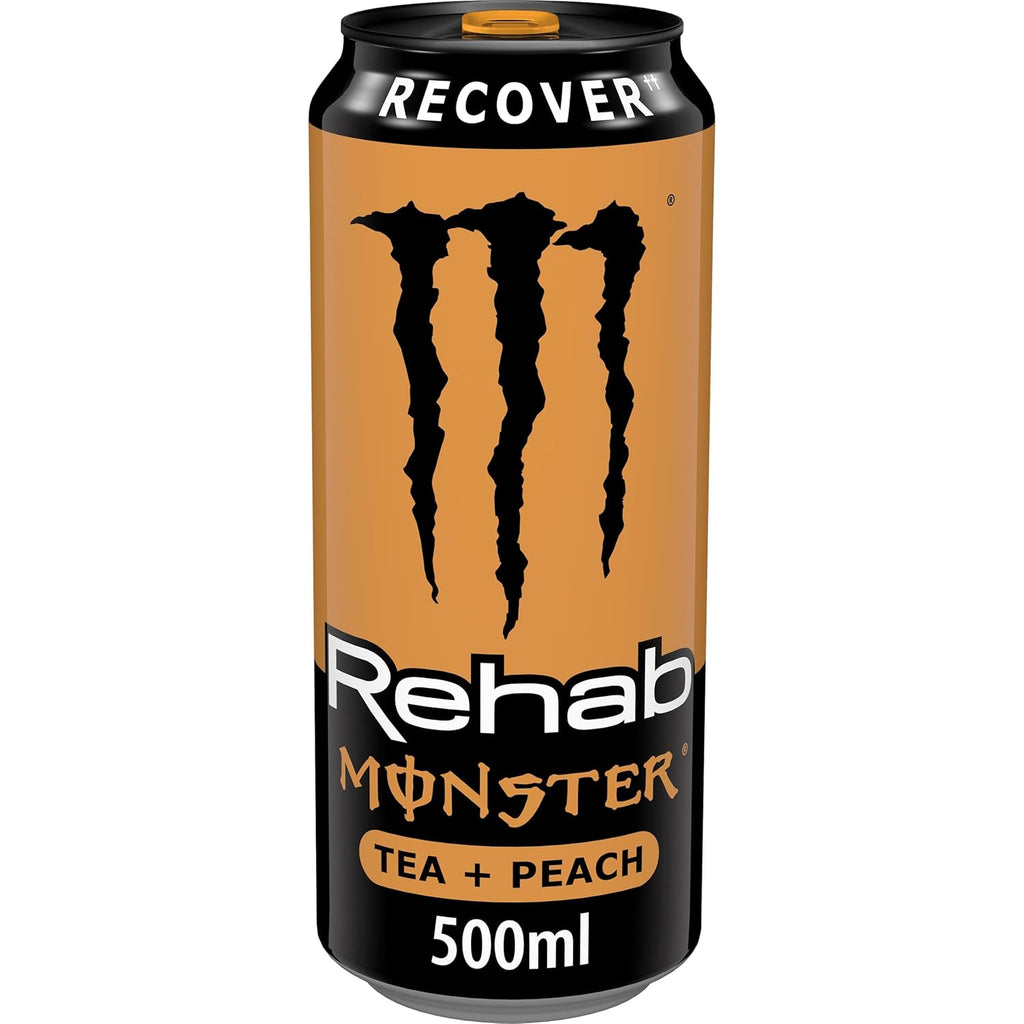 Monster Energy Rehab Peach 12 x 500 ml koffeinhaltiger Energy-Eistee Pfirsich