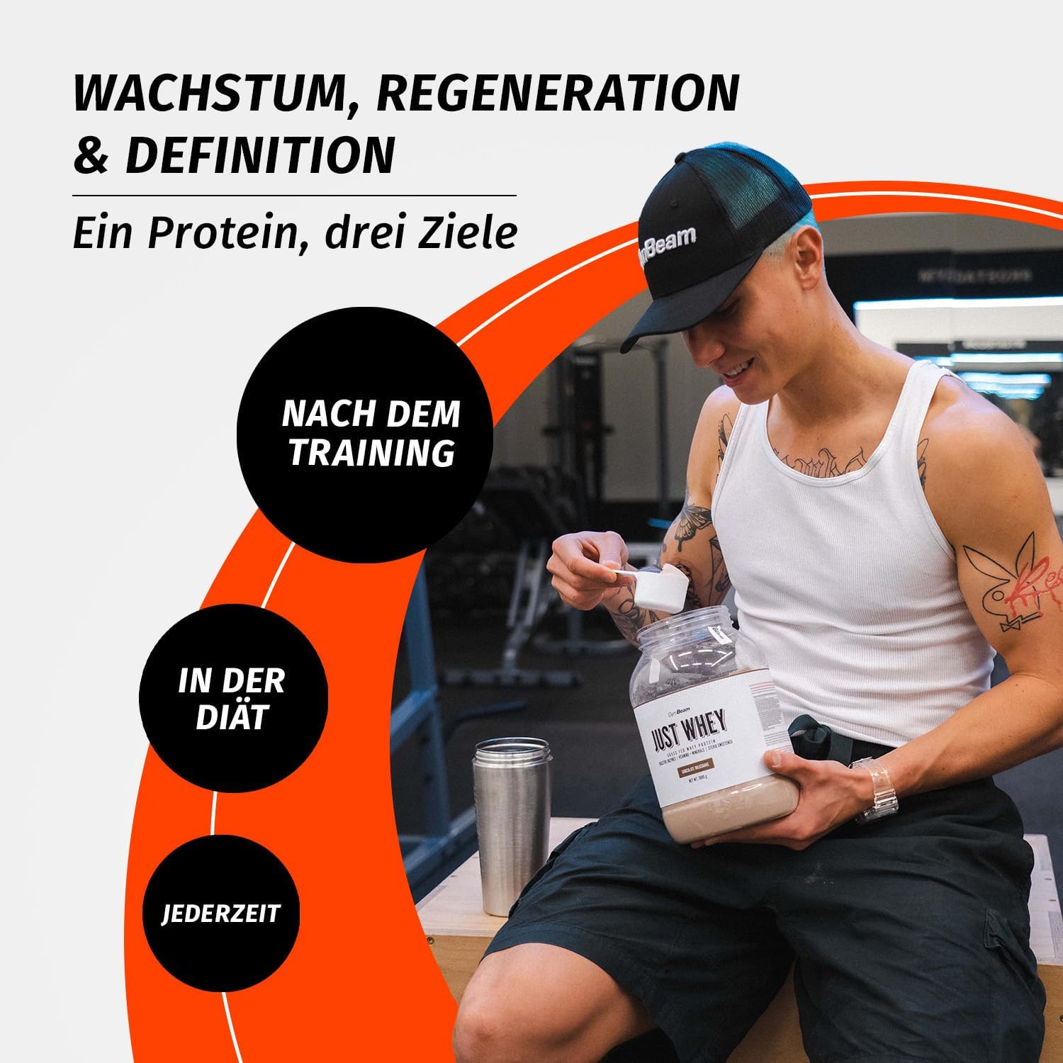 Just Whey Protein Pulver Banane mit Digezyme BCAA verschiedene Sorte