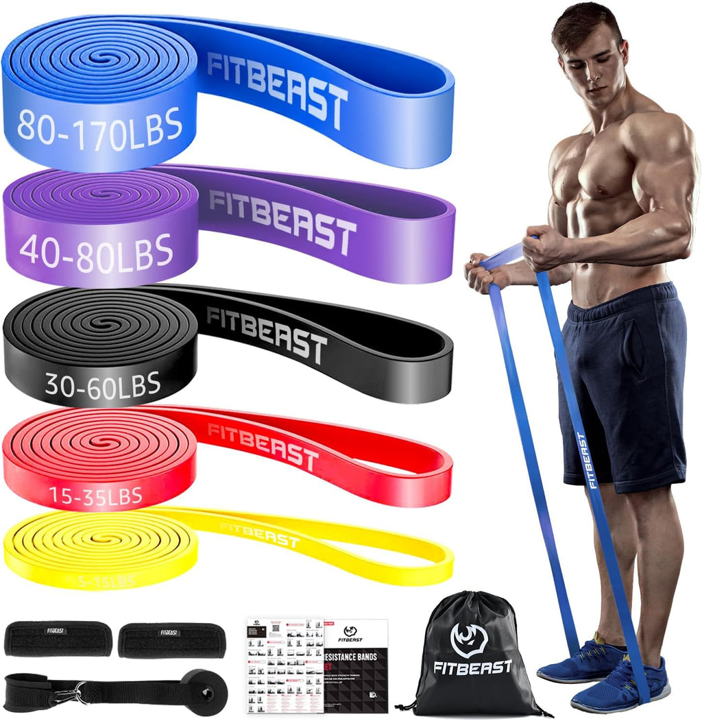 Fitbeast Widerstandsbaender Set 5 Level - Fitness Krafttraining Crossfit Muskelau