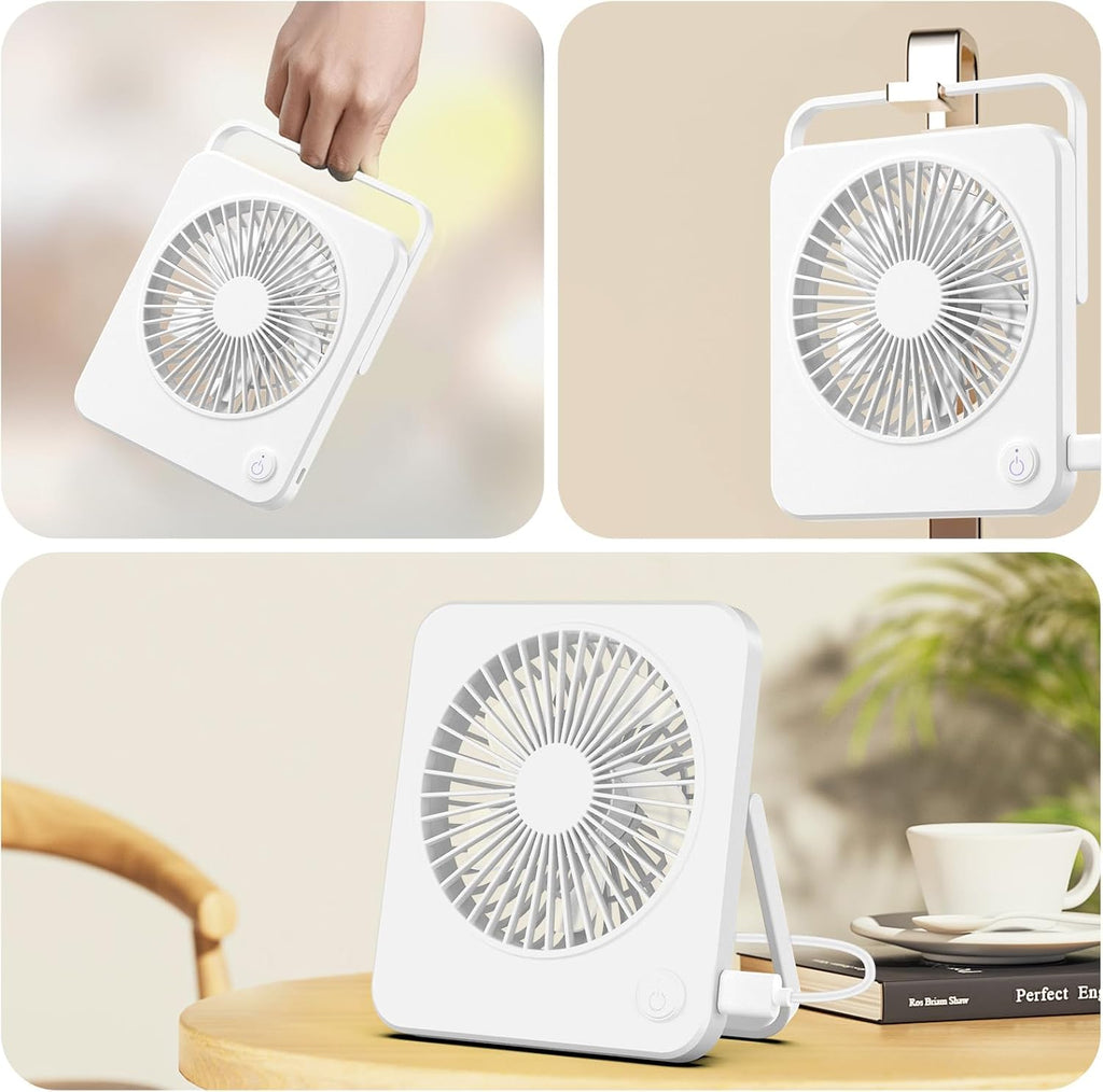 Hianjoo USB Tischventilator leise 3 Geschwindigkeiten schwarz, USB-Stromversorgu
