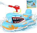 Wingyz Haifisch Luftmatratze Kinder mit Wasserpistole Schwimmtier Pool Boot Gart
