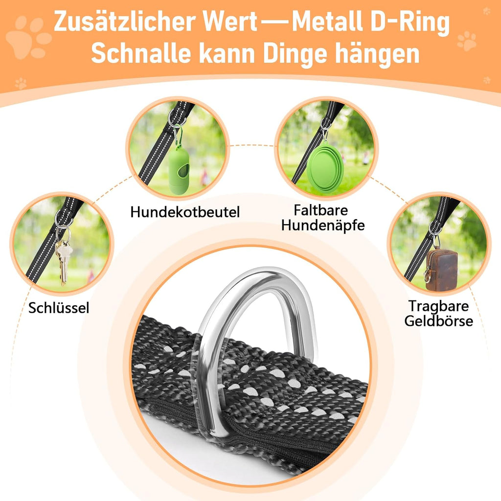 XBEN Schleppleine 3m-50m reflektierend mit Handschlaufe Metallhaken 3m-50m