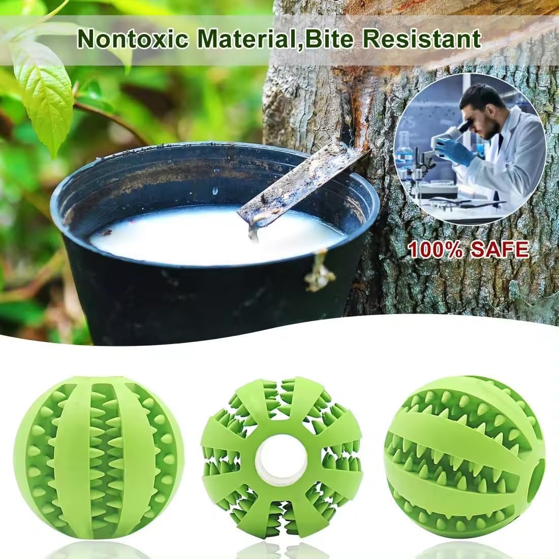 Tragbare Hundeflasche auslaufsicher Gruen + Squeeze- und Leckerli-Ball Bla