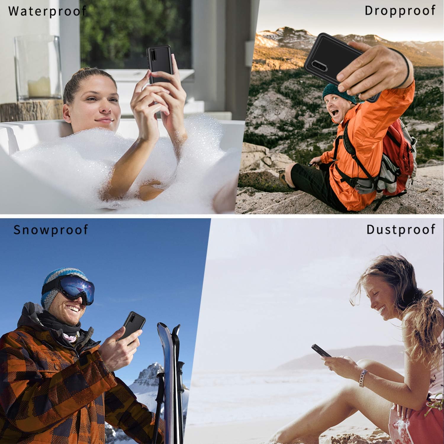 Lanhiem Wasserdichte IPX8 Handytasche bis 15m fuer iPhone Samsung Huawei Xiaomi R