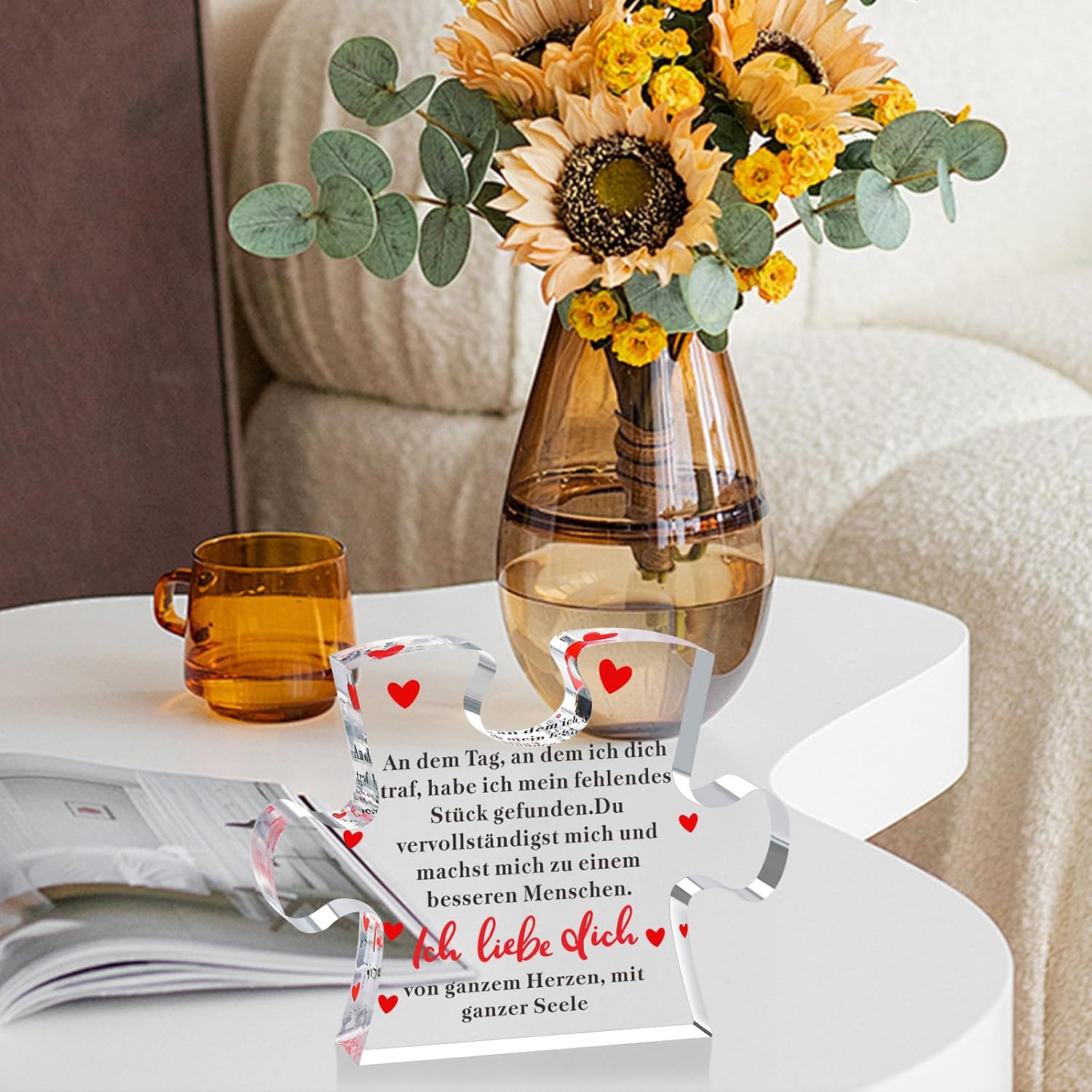 Acryl Puzzle graviert Geschenk fuer Paare - Valentinstag Geburtstag