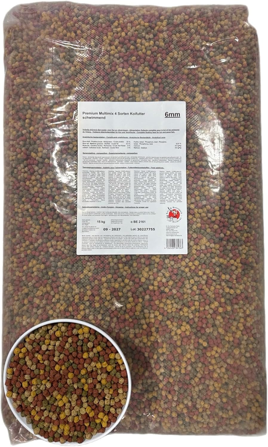 Koi Futter schwimmende 6 mm Pellets Pack fuer Koi Goldfisch Orfe verschiedene