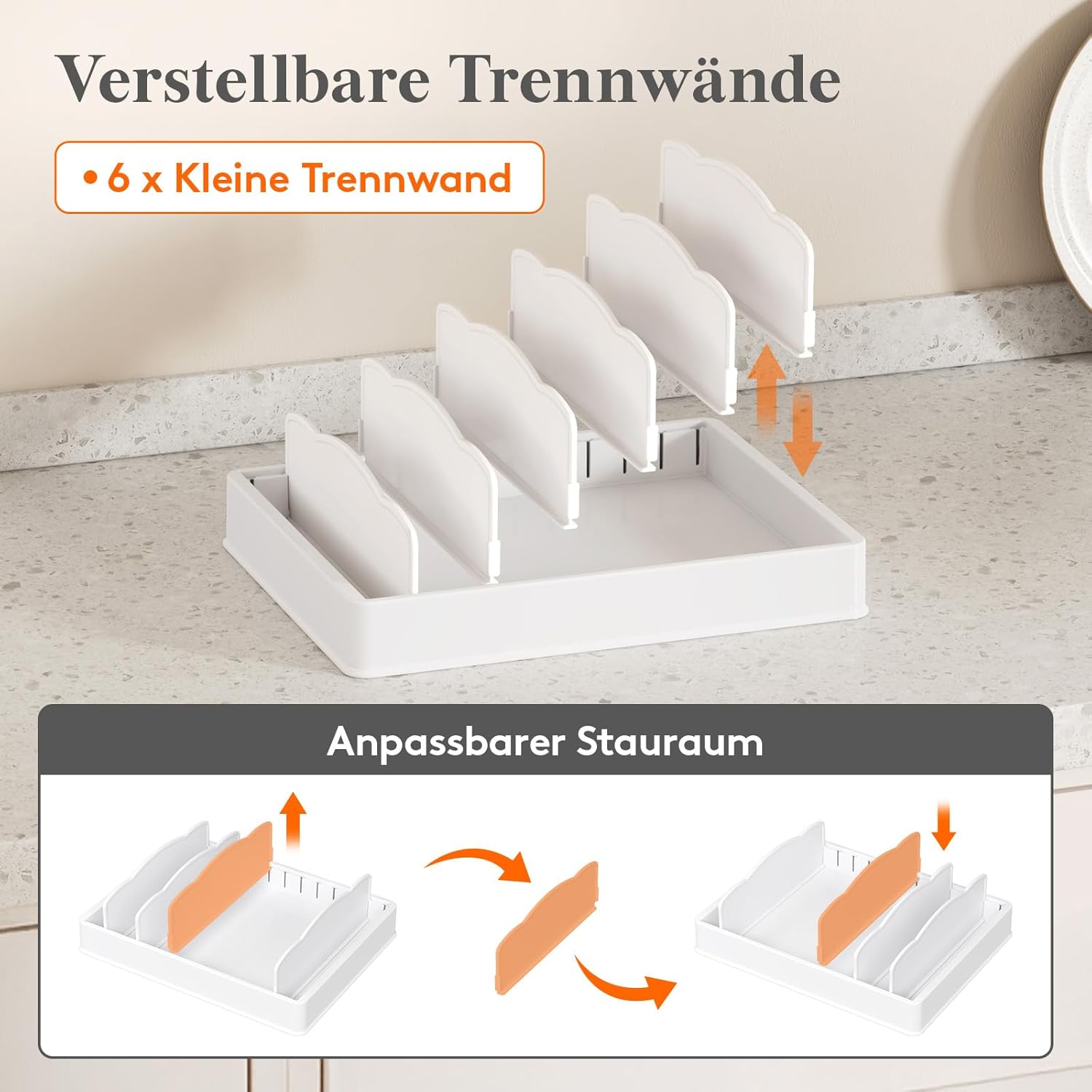 Lifewit Deckelhalter 33 cm mit 5 verstellbaren Faechern Kuechenorganizer
