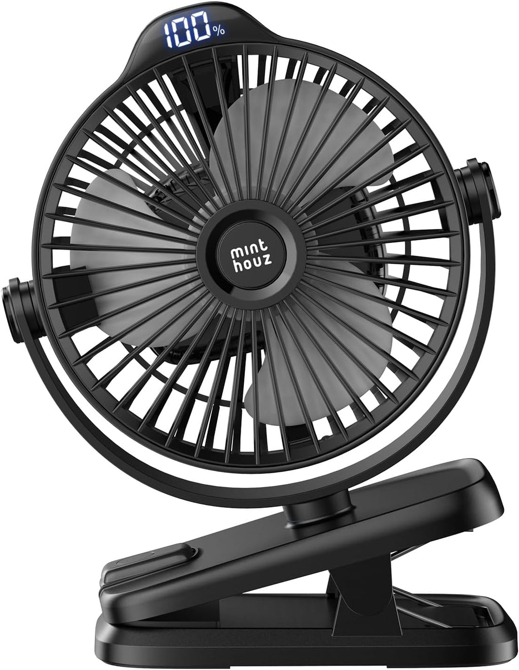 Minthouz Mini Tisch- und Clip-Ventilator USB 8000mAh, 5 Stufen, leise