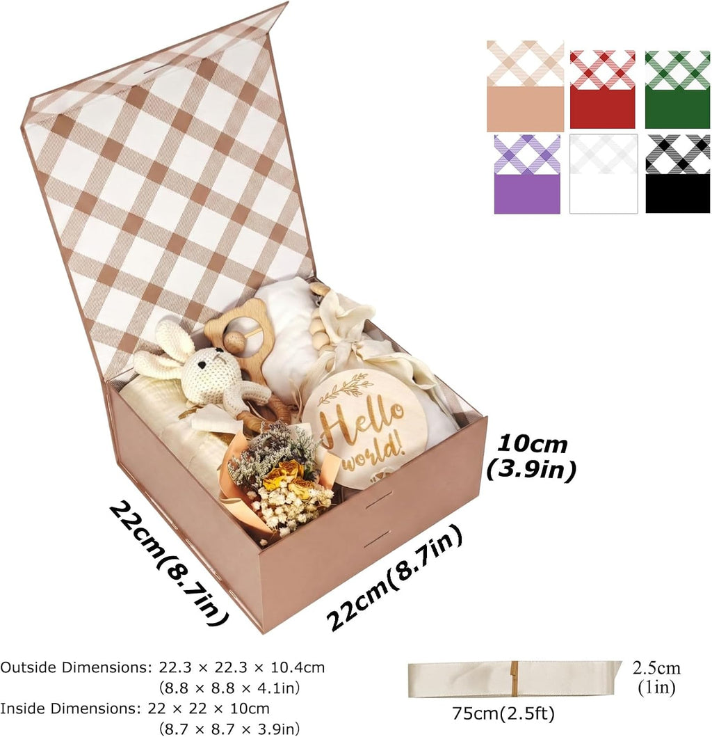 Geschenkbox Weiss 33,5×27×12,5 cm mit Magnetdeckel und Schleife