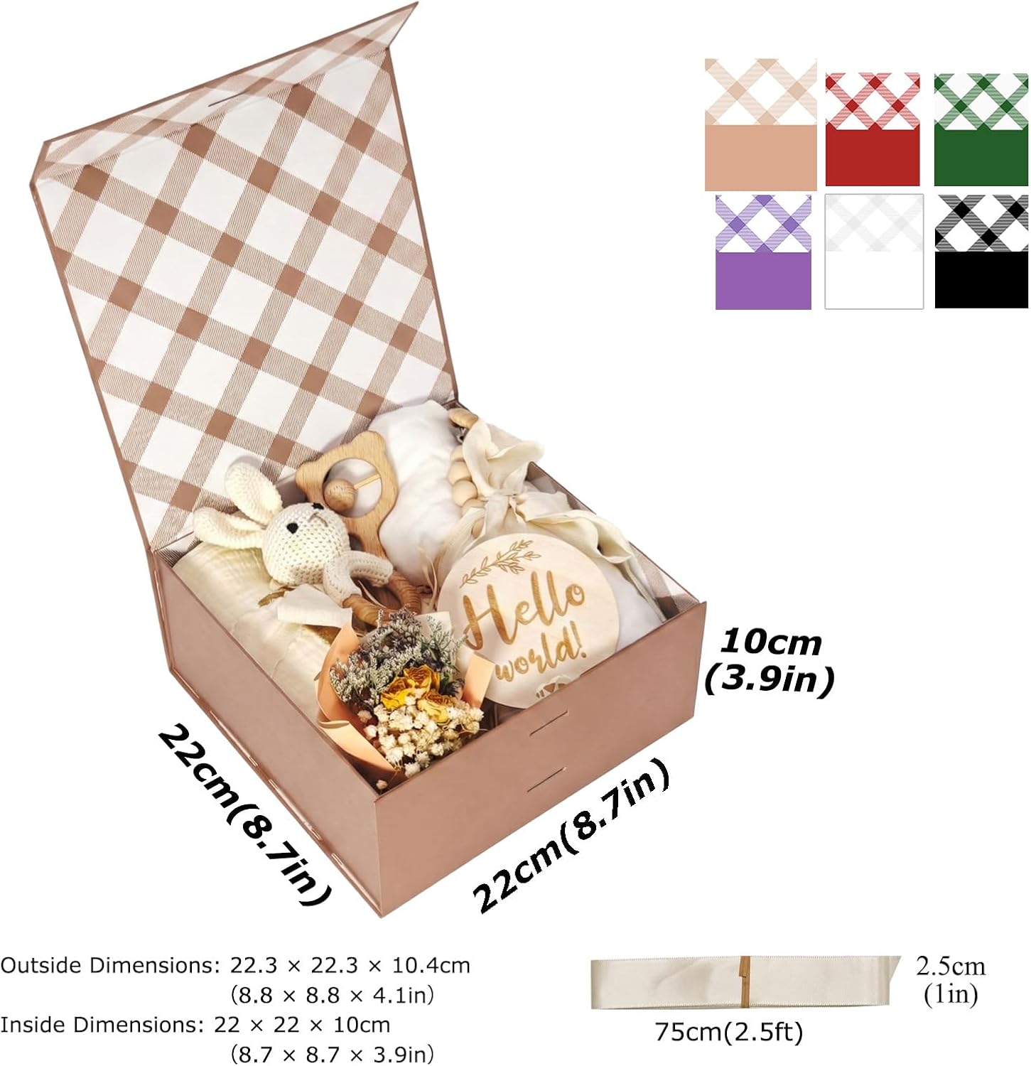 Geschenkbox Weiss 33,5×27×12,5 cm mit Magnetdeckel und Schleife