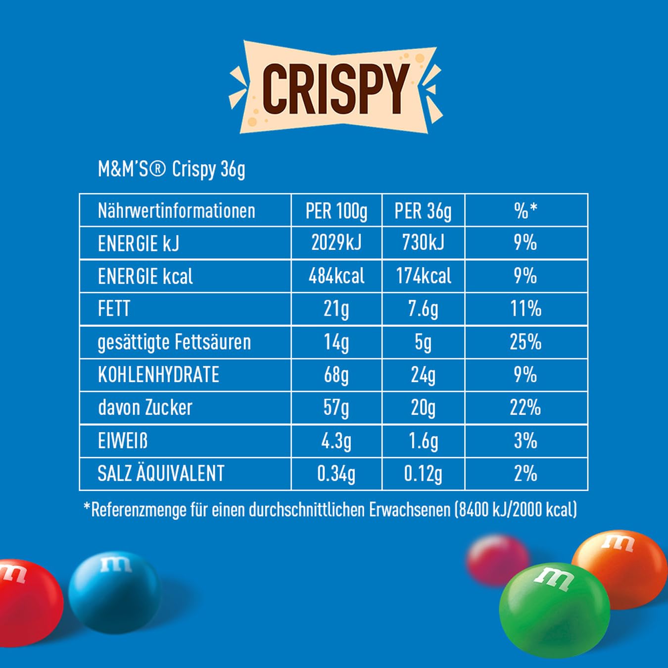 M&M'S Crispy Knusprige Schokolinsen 24 x verschiedene Sorten