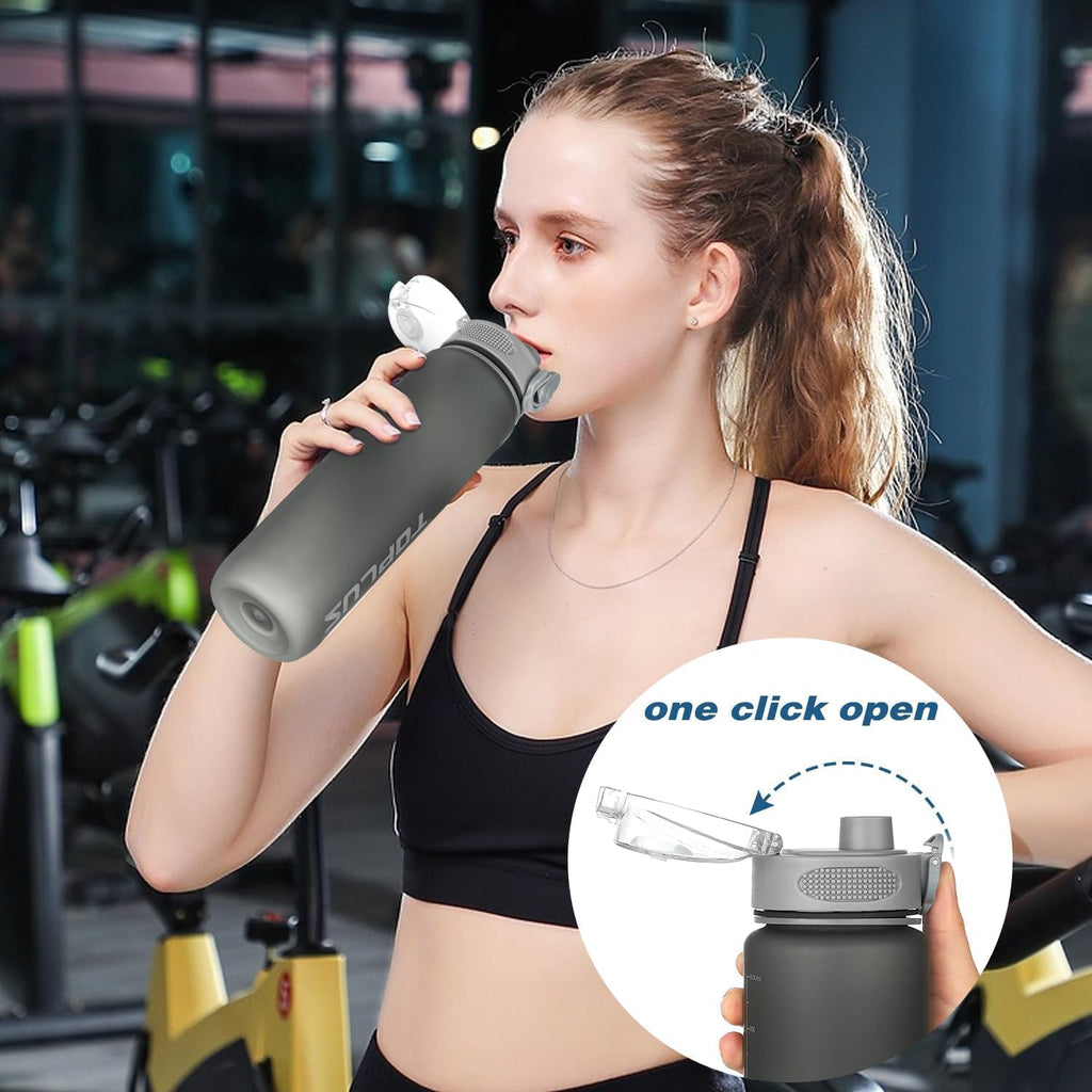 TOPLUS Sport-Trinkflasche BPA-frei leicht stossfest schwarz