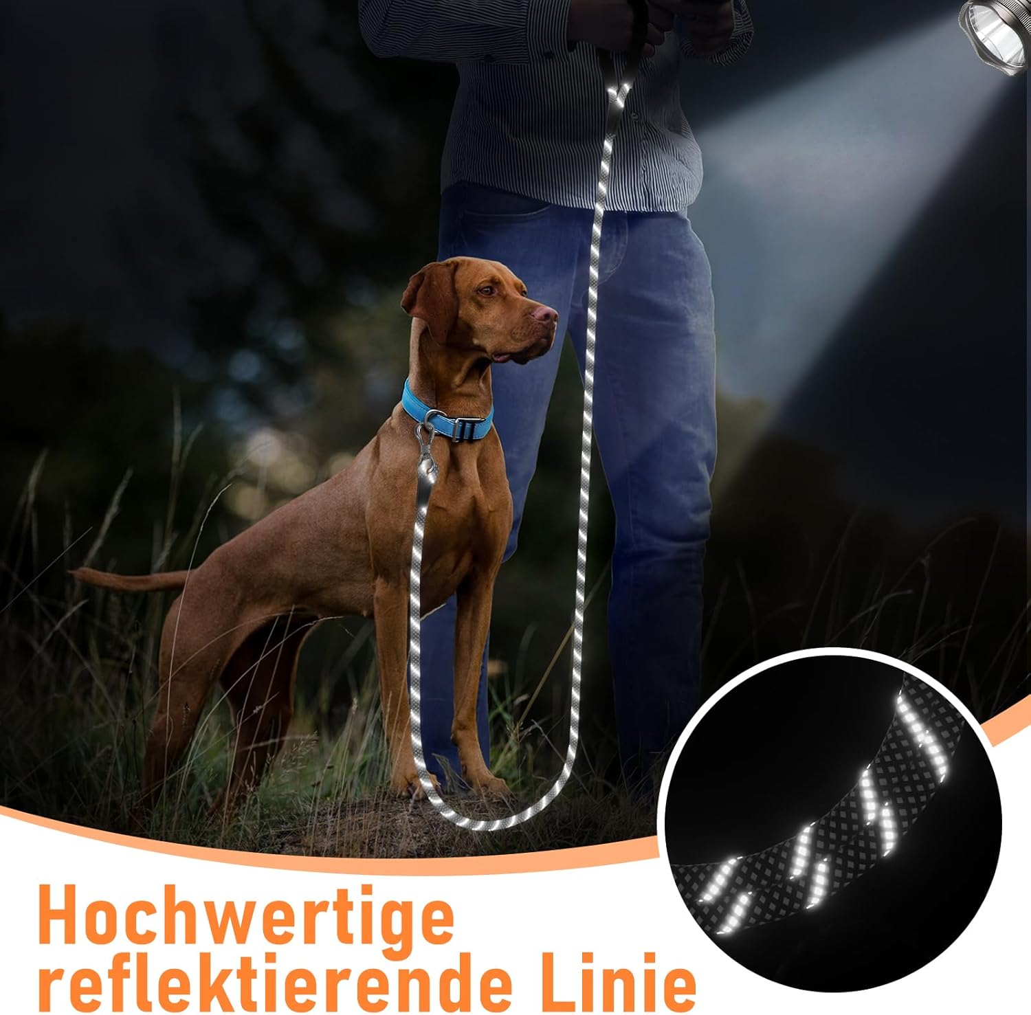 X XBEN Trainingsleine 1,5m-30m mit gepolstertem Griff und Karabiner