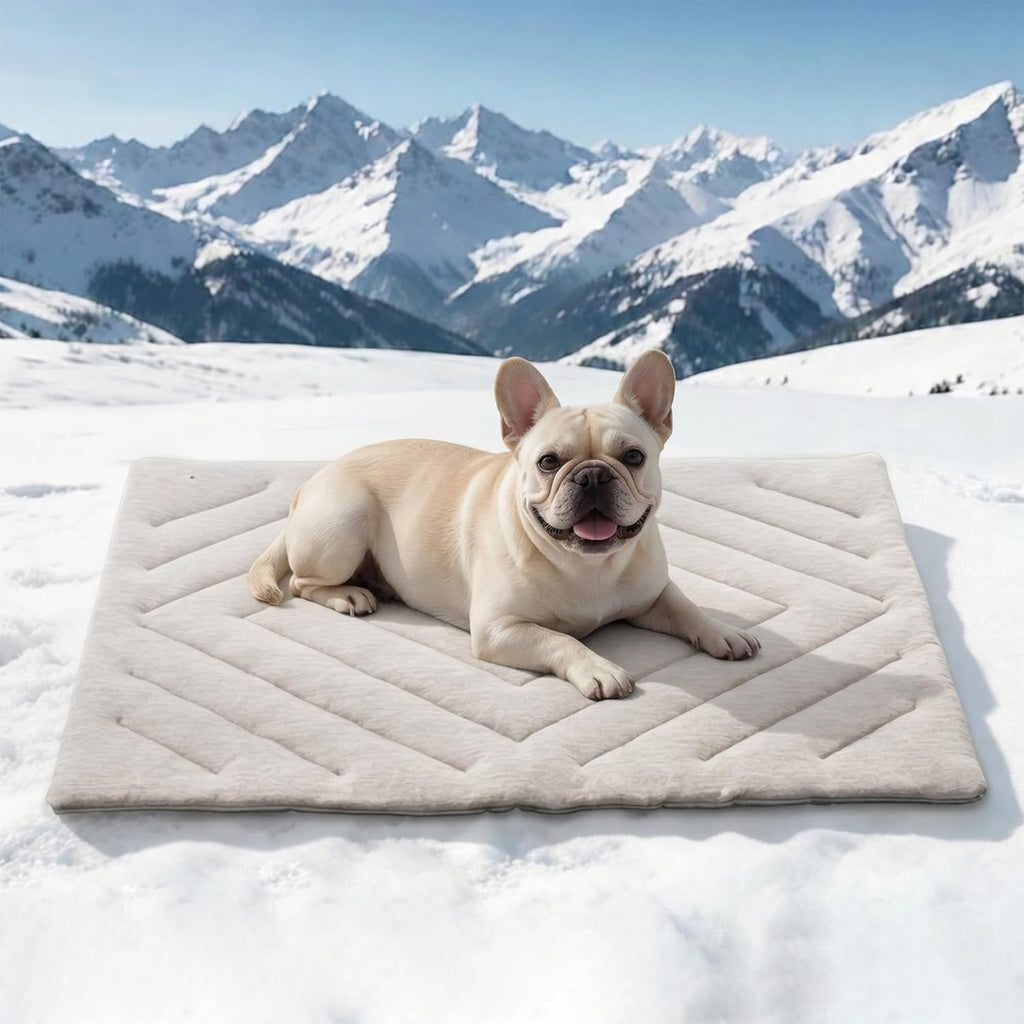 Hundekühlmatte faltbar 2cm selbstkühlend grau X‑groß maschinenwaschbar