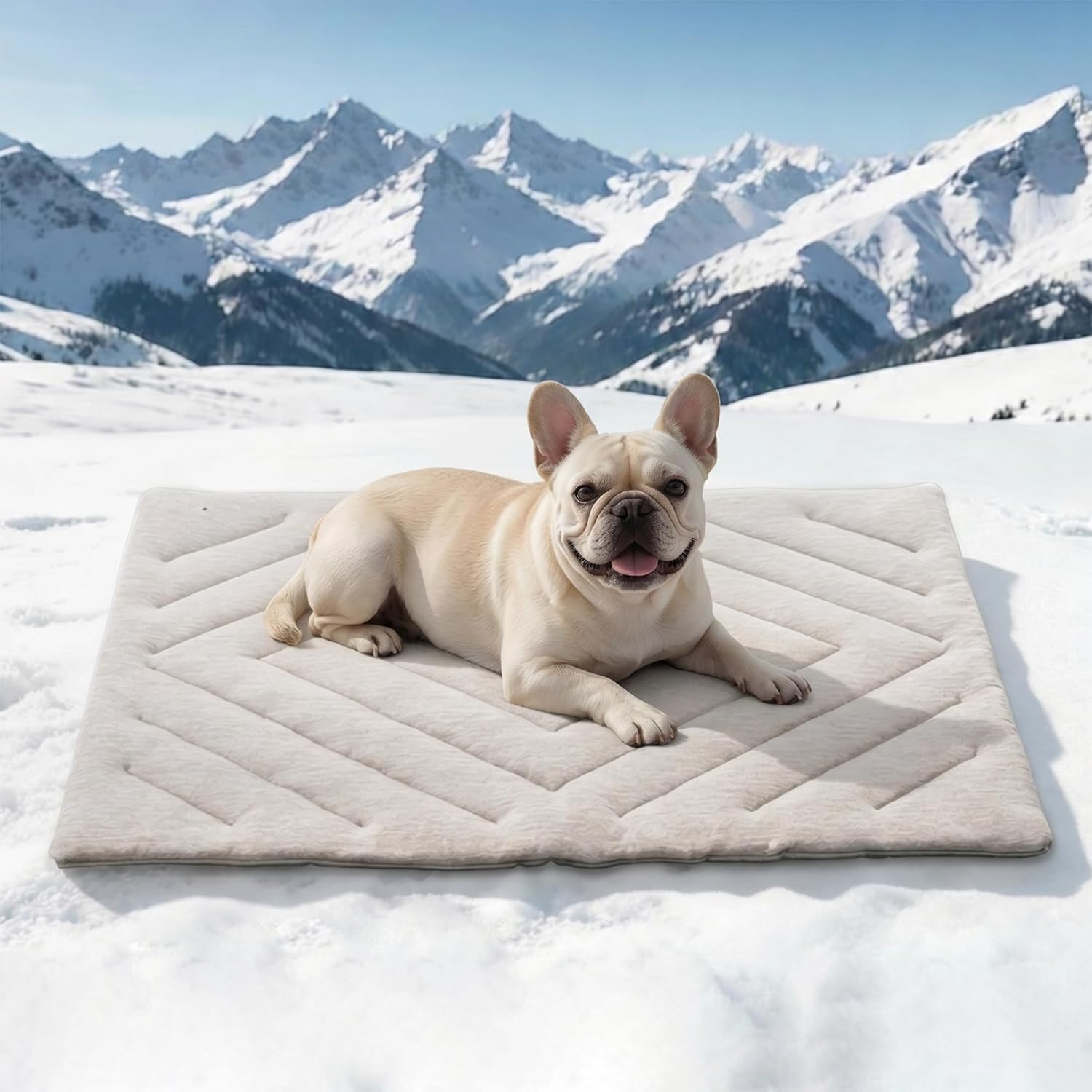 Hundekühlmatte faltbar 2cm selbstkühlend grau X‑groß maschinenwaschbar