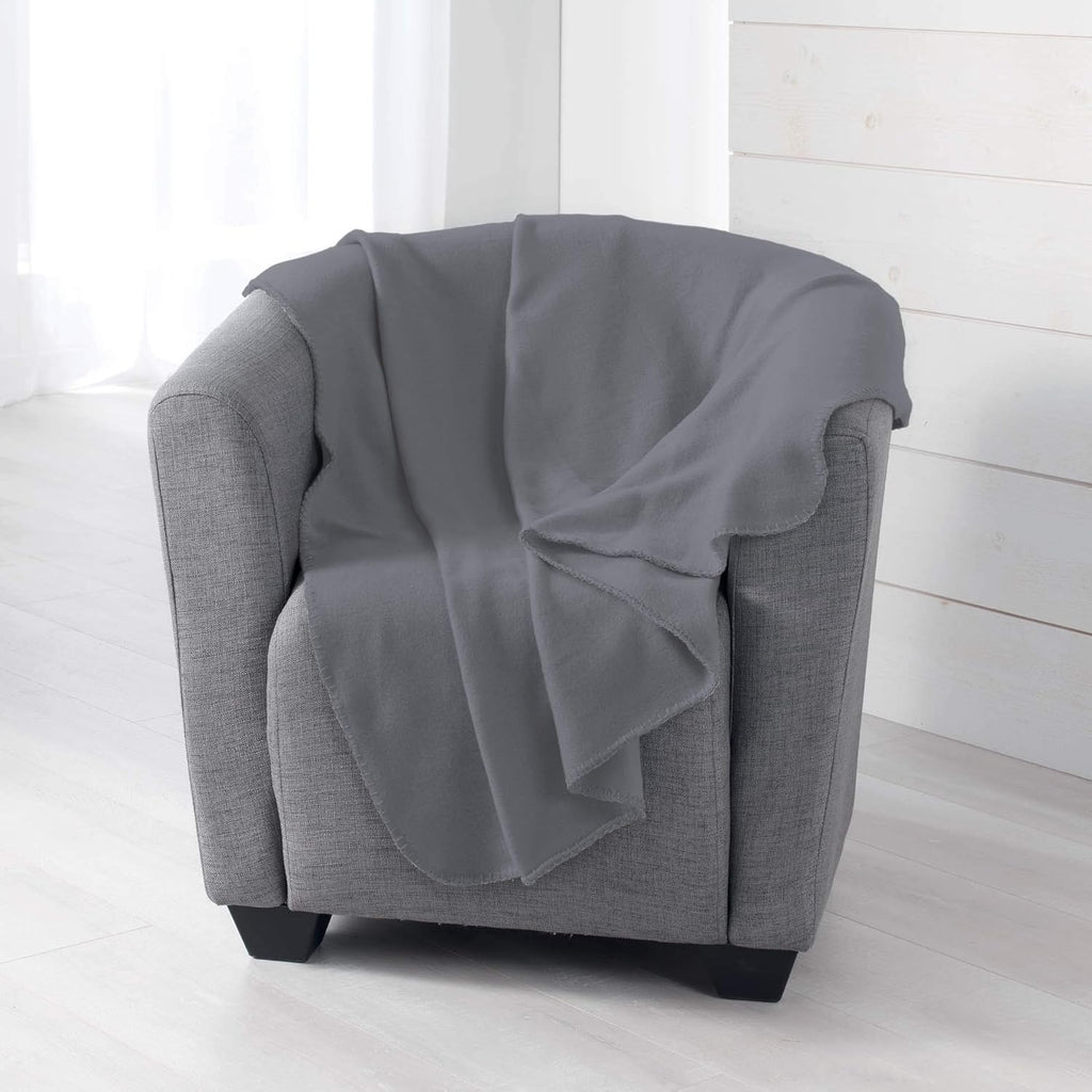 Milou Plaid 125 x 150 cm Polyester Taupe - Kuscheldecke 150cm