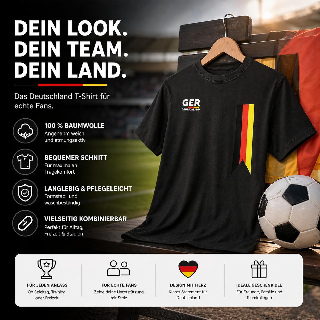 Deutschland Trikot Fussball Herren Damen Germany T-Shirt WM 2026 M-XL