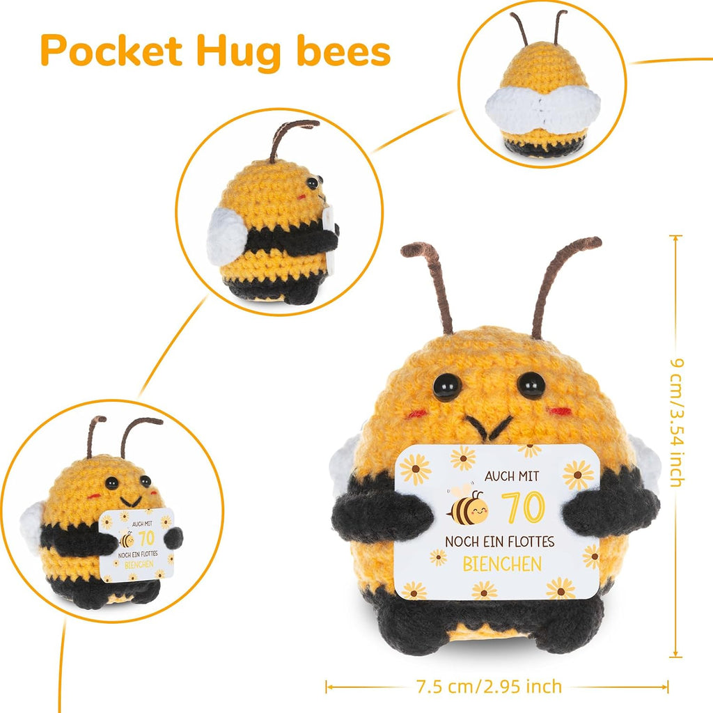 Mutter Geschenke Gluecksbringer Biene Pocket Hug positiv Stoff 1 Stueck