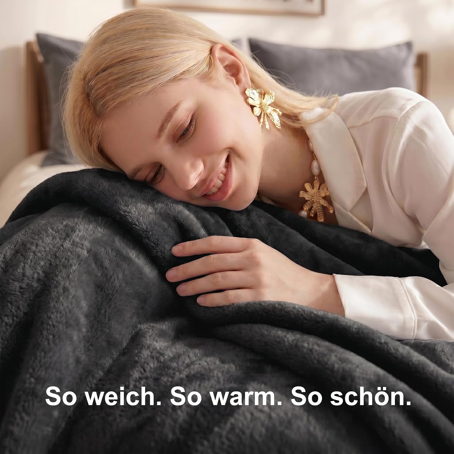 WAVVE Fleecedecke Grau 150x200 cm XL flauschig 150cm-240cm