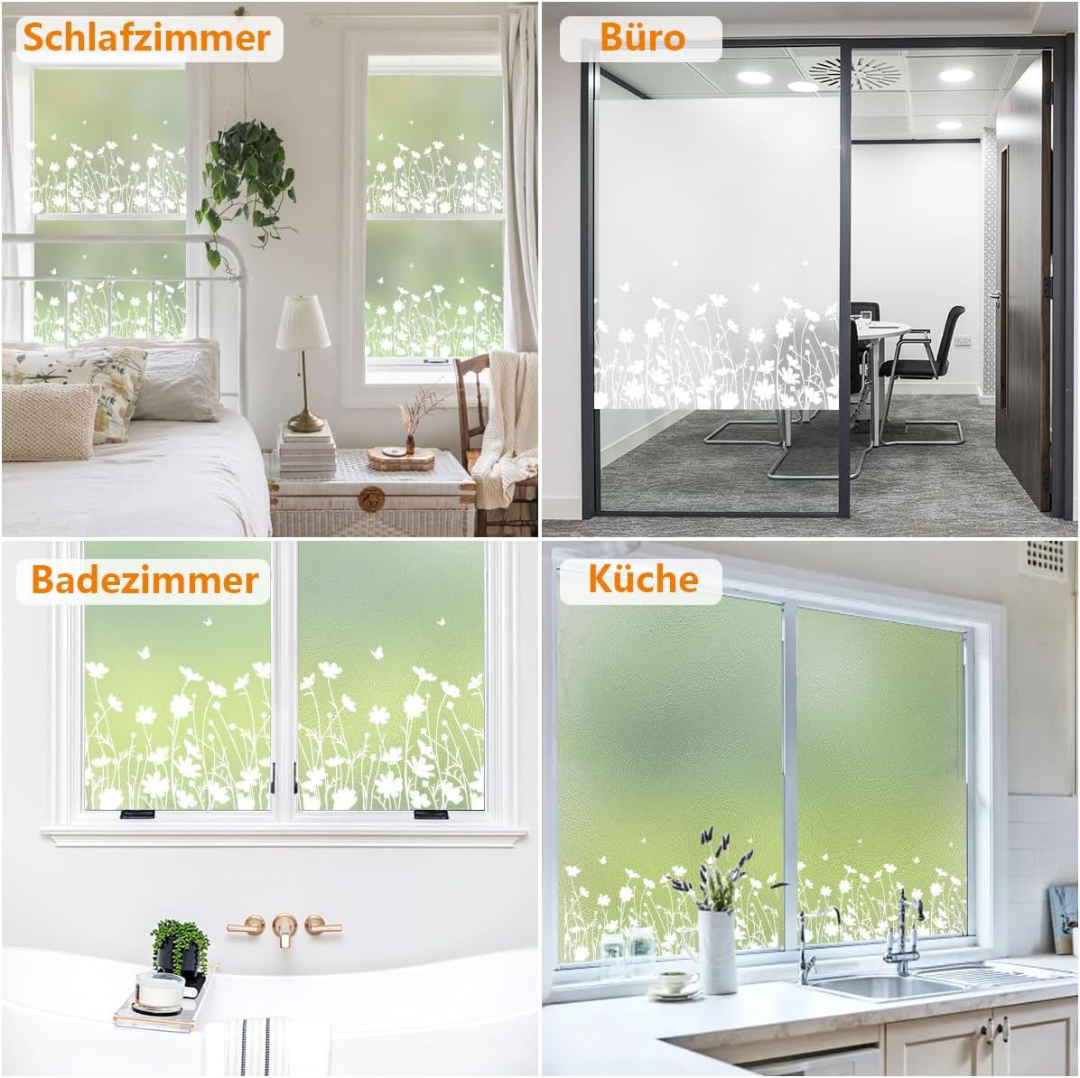 Spiegelfolie Sichtschutz Fensterfolie 44,5x200cm selbsthaftend UV- und Hitzeschu