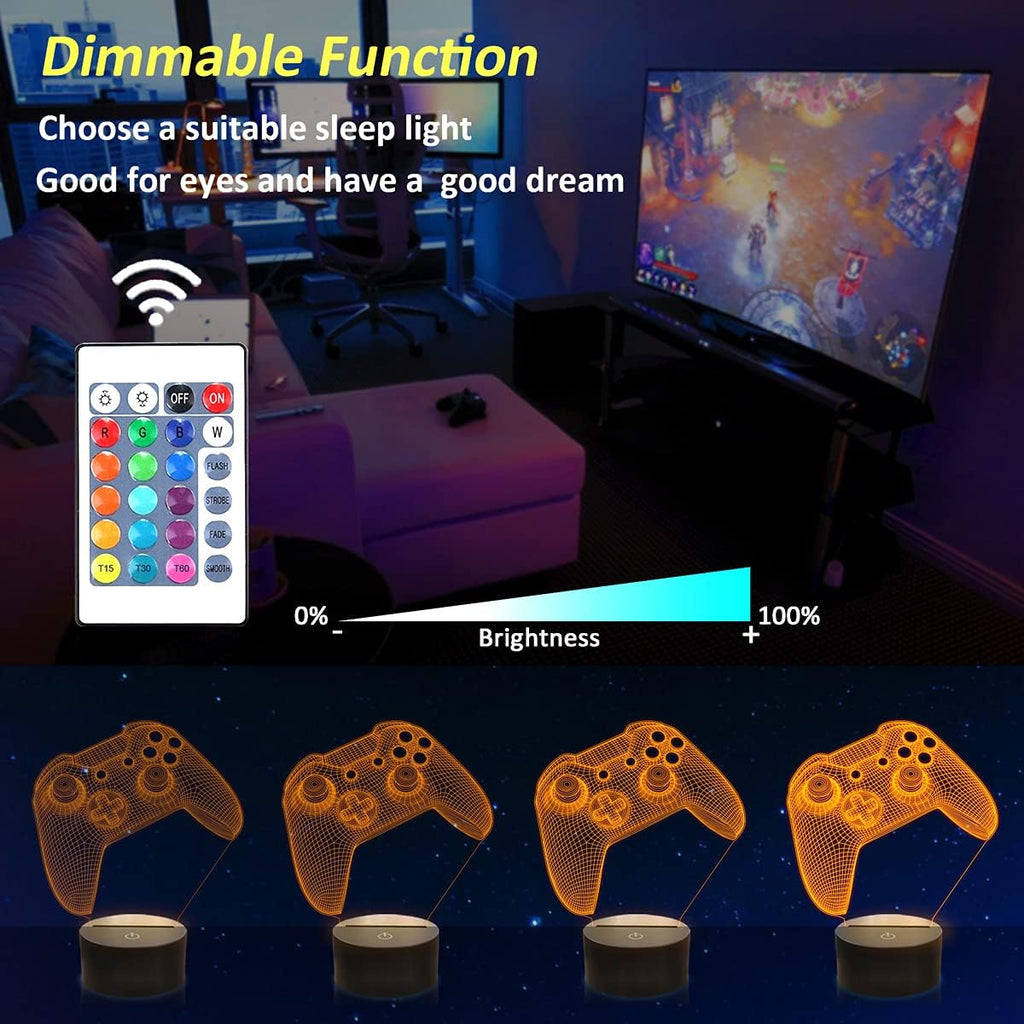 Lightzz 3D Gamepad Nachtlicht 16 Farben Touch Fernbedienung Timer