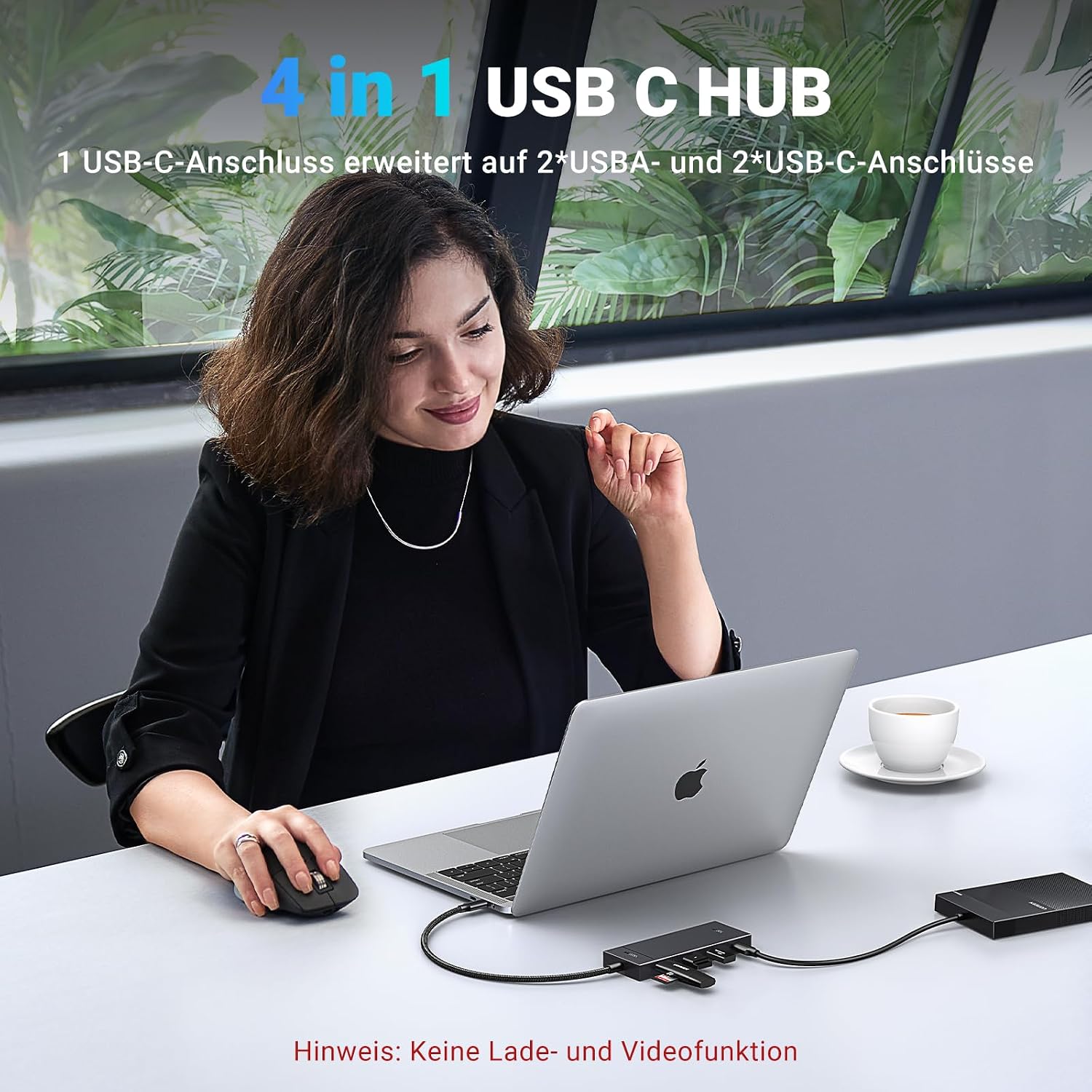 UGREEN USB-C Hub 4 Port 10 Gbps Adapter Splitter fuer Laptop